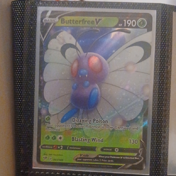 Pokemon Other - Pokemon Butterfree V Holographic Card - Green/Blue/Purple TCG